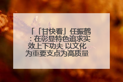 「甘快看」任振鹤：在彰显特色追求实效上下功夫 以文化为重要支点为高质量发展增添动能