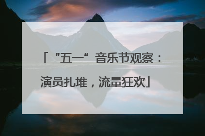 “五一”音乐节观察：演员扎堆，流量狂欢