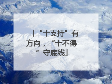 “十支持”有方向，“十不得”守底线