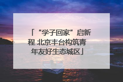 “学子回家”启新程 北京丰台构筑青年友好生态城区