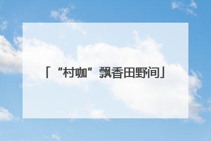 “村咖”飘香田野间