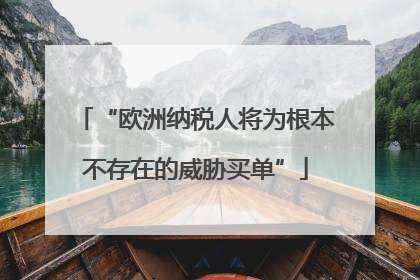 “欧洲纳税人将为根本不存在的威胁买单”