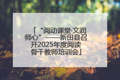 “阅动课堂·文润师心”——新田县召开2025年度阅读骨干教师培训会