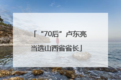 “70后”卢东亮当选山西省省长
