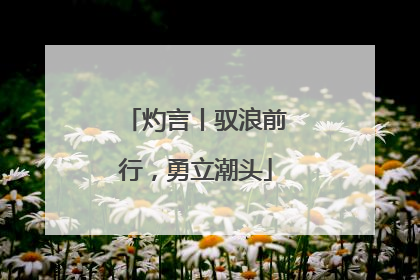 灼言丨驭浪前行，勇立潮头
