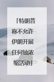 特朗普称不允许伊朗开展任何铀浓缩活动