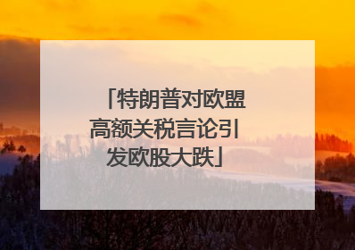特朗普对欧盟高额关税言论引发欧股大跌