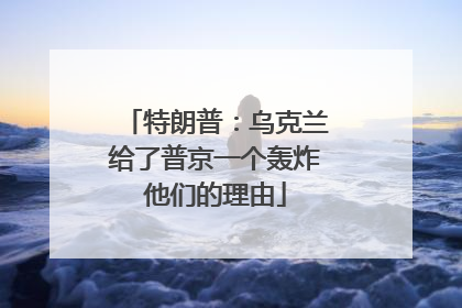 特朗普：乌克兰给了普京一个轰炸他们的理由