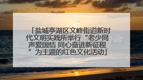 盐城亭湖区文峰街道新时代文明实践所举行“老少同声爱国情 同心奋进新征程”为主题的红色文化活动