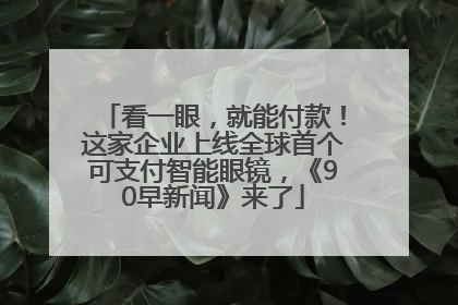 看一眼，就能付款！这家企业上线全球首个可支付智能眼镜，《90早新闻》来了