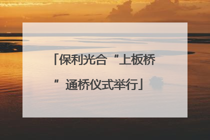 保利光合“上板桥”通桥仪式举行