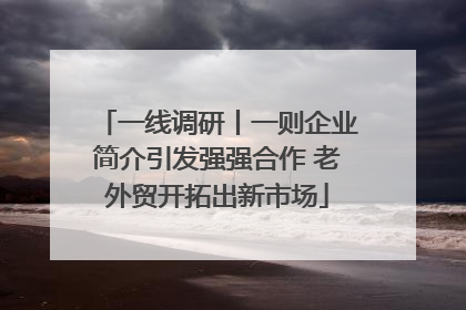 一线调研丨一则企业简介引发强强合作 老外贸开拓出新市场