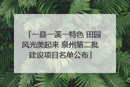 一县一溪一特色 田园风光美起来 泉州第二批建设项目名单公布
