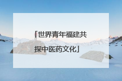 世界青年福建共探中医药文化
