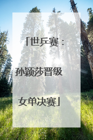 世乒赛：孙颖莎晋级女单决赛