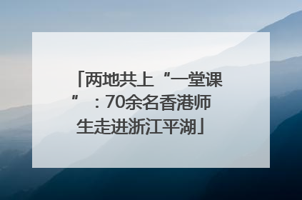 两地共上“一堂课”：70余名香港师生走进浙江平湖