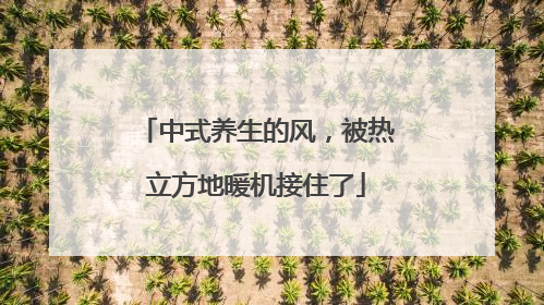 中式养生的风，被热立方地暖机接住了