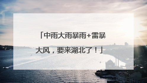 中雨大雨暴雨+雷暴大风，要来湖北了！