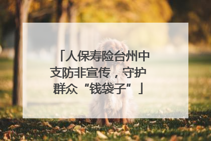 人保寿险台州中支防非宣传，守护群众“钱袋子”