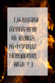 从校园绿茵到省赛赛场 宿豫这所中学的足球班藏着啥秘诀？