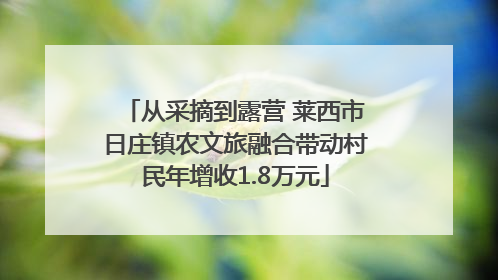 从采摘到露营 莱西市日庄镇农文旅融合带动村民年增收1.8万元