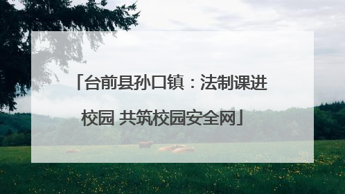 台前县孙口镇：法制课进校园 共筑校园安全网