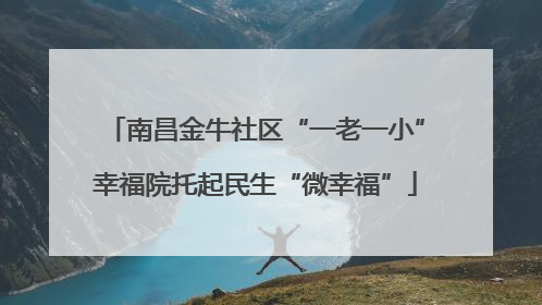 南昌金牛社区“一老一小”幸福院托起民生“微幸福”