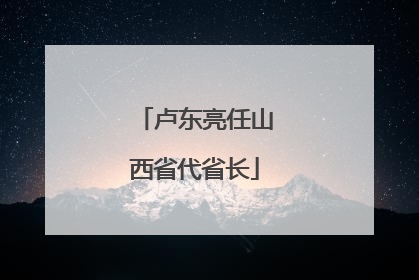 卢东亮任山西省代省长