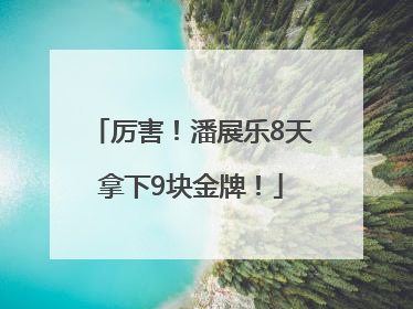 厉害！潘展乐8天拿下9块金牌！