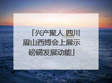 兴产聚人 四川眉山西博会上展示磅礴发展动能