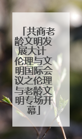 共商老龄文明发展大计 伦理与文明国际会议之伦理与老龄文明专场开幕