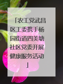 农工党武昌区工委携手杨园街道四美塘社区党委开展健康服务活动