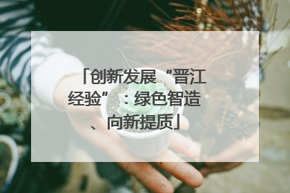 创新发展“晋江经验”：绿色智造、向新提质