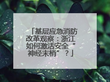 基层应急消防改革观察：浙江如何激活安全“神经末梢”？