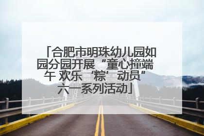 合肥市明珠幼儿园如园分园开展“童心撞端午 欢乐‘粽’动员”六一系列活动