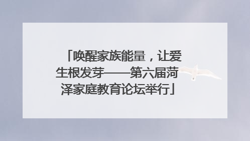 唤醒家族能量，让爱生根发芽——第六届菏泽家庭教育论坛举行