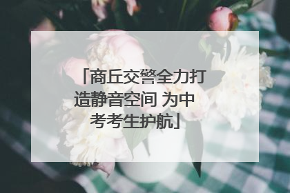 商丘交警全力打造静音空间 为中考考生护航