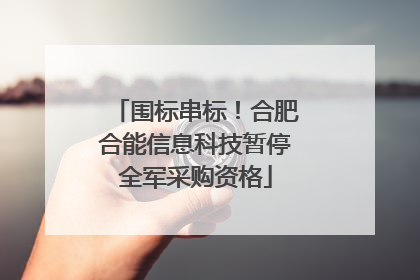 围标串标！合肥合能信息科技暂停全军采购资格