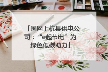 国网上杭县供电公司：“e起节电”为绿色低碳助力