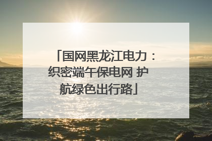 国网黑龙江电力：织密端午保电网 护航绿色出行路