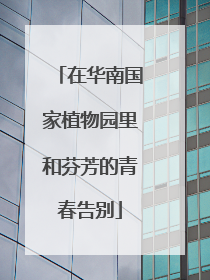 在华南国家植物园里和芬芳的青春告别