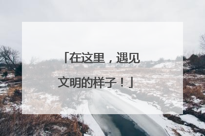 在这里，遇见文明的样子！