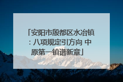 安阳市殷都区水冶镇：八项规定引方向 中原第一镇谱新章