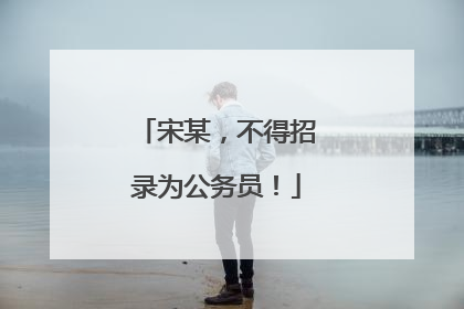 宋某，不得招录为公务员！