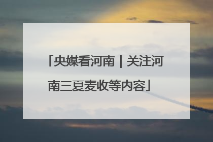 央媒看河南｜关注河南三夏麦收等内容