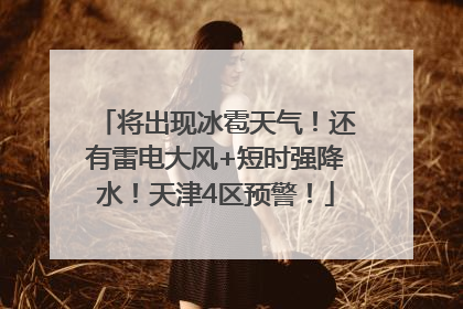 将出现冰雹天气！还有雷电大风+短时强降水！天津4区预警！