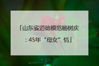 山东省道德模范杨树庆：45年“母女”情