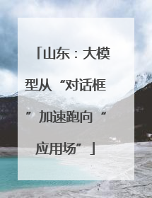 山东：大模型从“对话框”加速跑向“应用场”