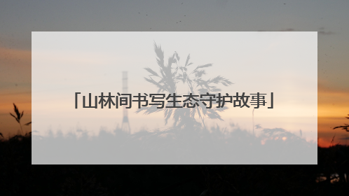 山林间书写生态守护故事