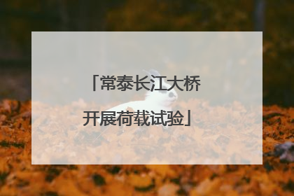 常泰长江大桥开展荷载试验